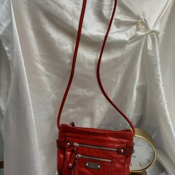 Tignanello, Are Your Looking For Me? Red Orange Leather Crossbody - Picture 13 of 15